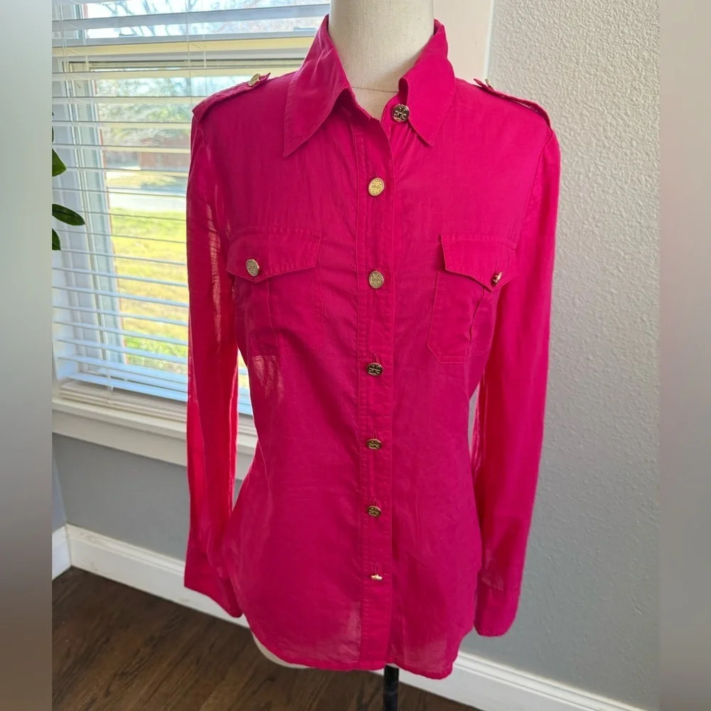 Tory‎ Burch Brigette Button Up long Sleeve Size 8